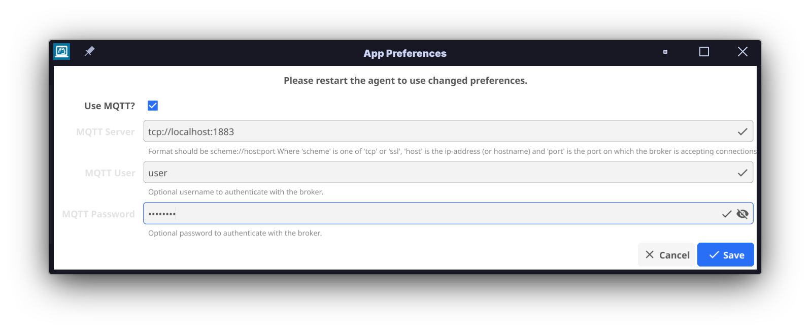 MQTT Preferences