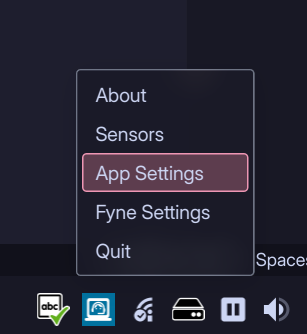 App Settings Selection